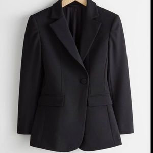 &Other Stories Black Asymmetrical Blazer Size US 2